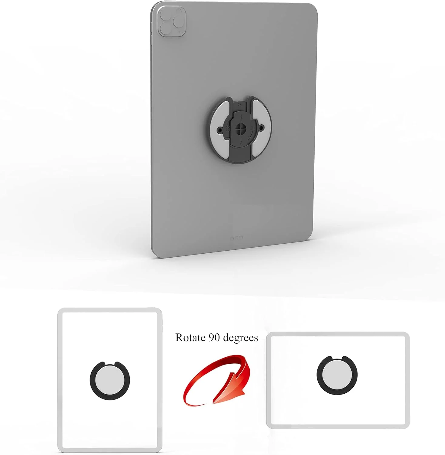 پایه دیواری تبلت جهانی با قابلیت چرخش 90 درجه، مناسب برای آیپد، کیندل، کتابخوان الکترونیکی و غیره (بسته 2 عددی) (مشکی)