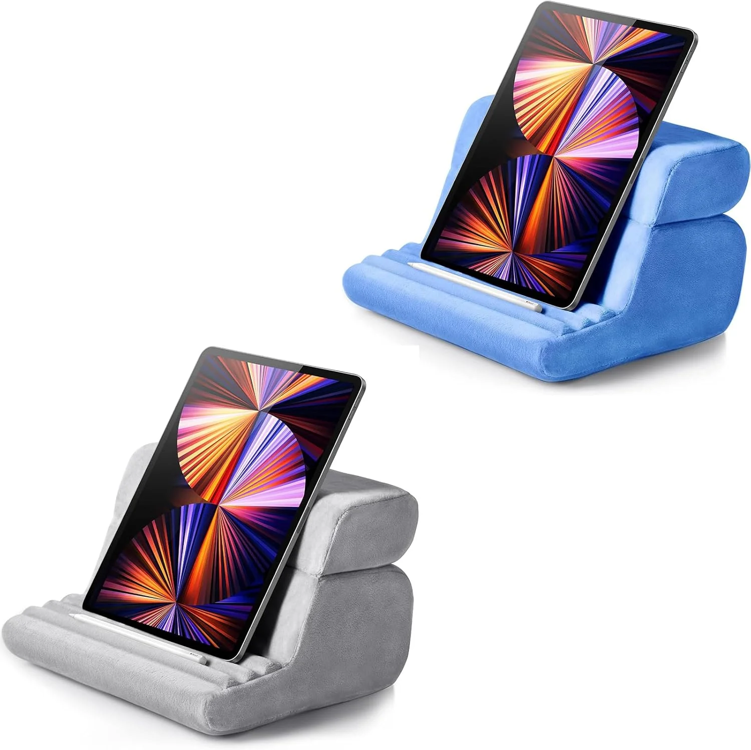 پایه نگهدارنده تبلت بالش دار UGREEN خاکستری همراه با بالش تبلت آبی