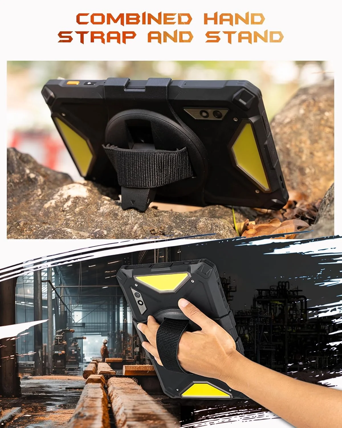 نگهدارنده بند دستی تبلت Ulefone Armor Pad 3 Pro، مناسب تبلت های مقاوم Armor Pad 3 Pro، قابل تنظیم با قلاب و حلقه، سازگار با پوست، چرخش 360 درجه