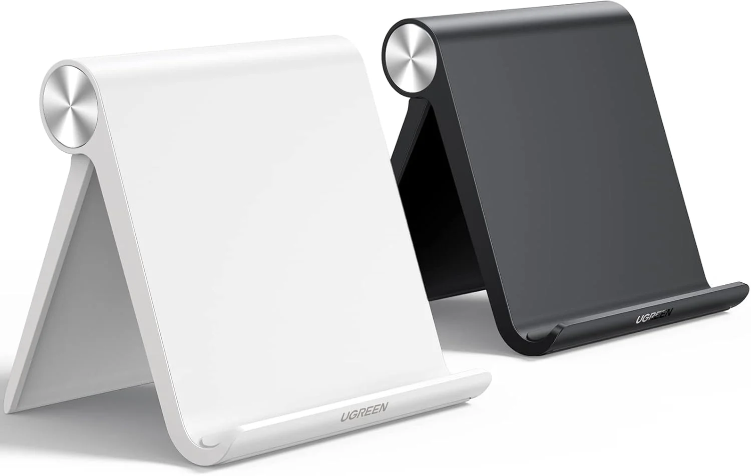 پایه نگهدارنده تبلت UGREEN برای میز، بسته 2 عددی، سازگار با آیپد 10.2 11 اینچ 9.7 پرو مینی 6 5 4 3، پایه تلفن قابل حمل رومیزی، لوازم جانبی قابل تنظیم برای خانه و محل کار، سیاه و سفید