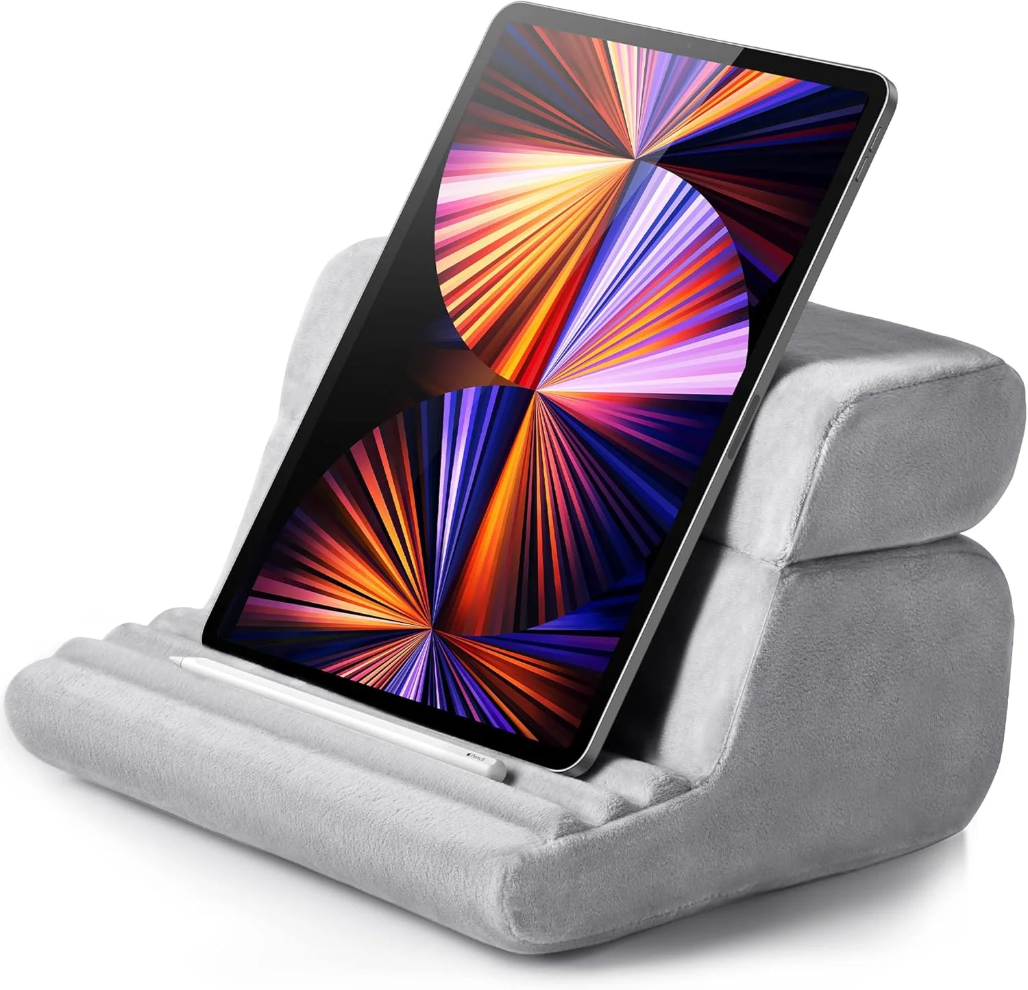 UGREEN Tablet Pillow Stand for Lap Soft Holder Bed with 3 Viewing Angles Adjustable Home Office Accessories Compatible with iPad Pro 13 12 11 10.5 Air Mini 5 4 3 2 Phone 16 15 14 E-Reader Grey