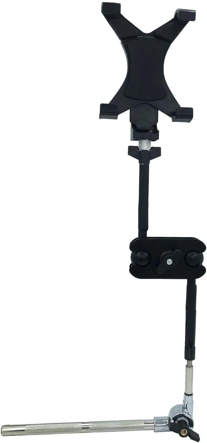 نگهدارنده تبلت برای درام، میله توپی چرخان جهانی با نگهدارنده تبلت 8 تا 11 اینچی و بازوی نصب قابل تنظیم، براکت نصب اکستنشن پایه سنج و های هت پرکاشن نگهدارنده تبلت برای درام، میله توپی چرخان جهانی با نگهدارنده تبلت 8 تا 11 اینچی و بازوی نصب قابل تنظیم، براکت نصب اکستنشن پایه سنج و های هت پرکاشن