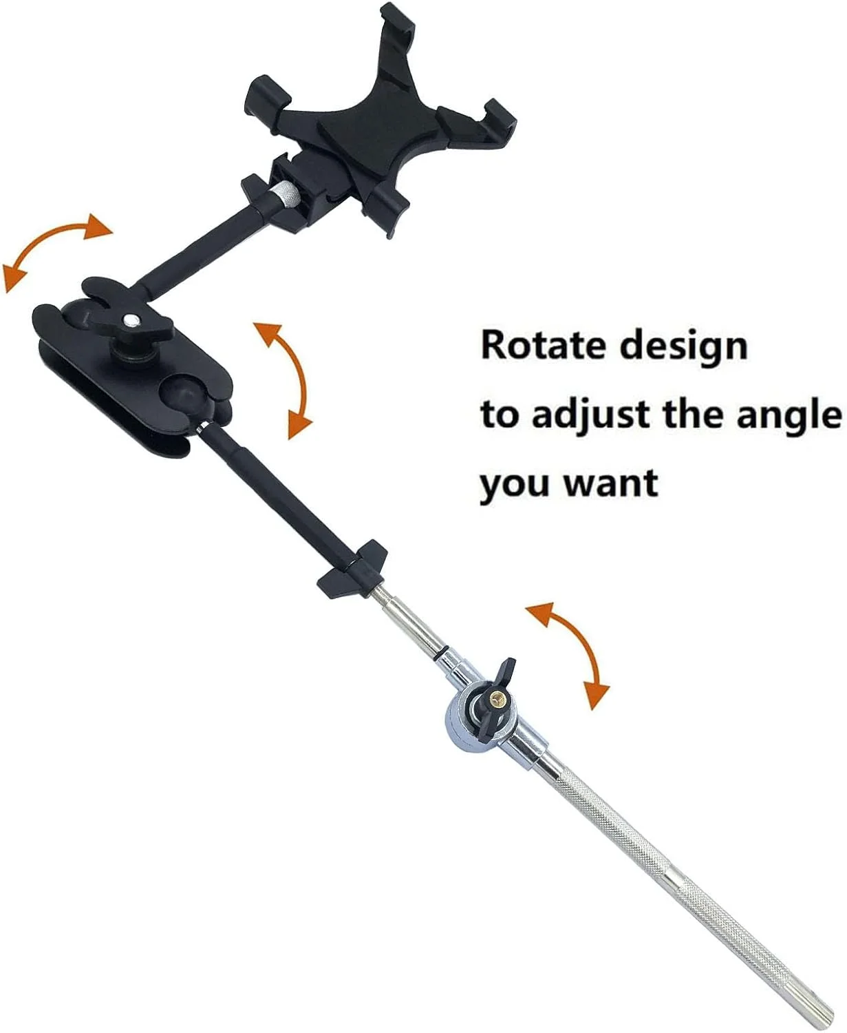 نگهدارنده تبلت برای درام، میله توپی چرخان جهانی با نگهدارنده تبلت 8 تا 11 اینچی و بازوی نصب قابل تنظیم، براکت نصب اکستنشن پایه سنج و های هت پرکاشن نگهدارنده تبلت برای درام، میله توپی چرخان جهانی با نگهدارنده تبلت 8 تا 11 اینچی و بازوی نصب قابل تنظیم، براکت نصب اکستنشن پایه سنج و های هت پرکاشن