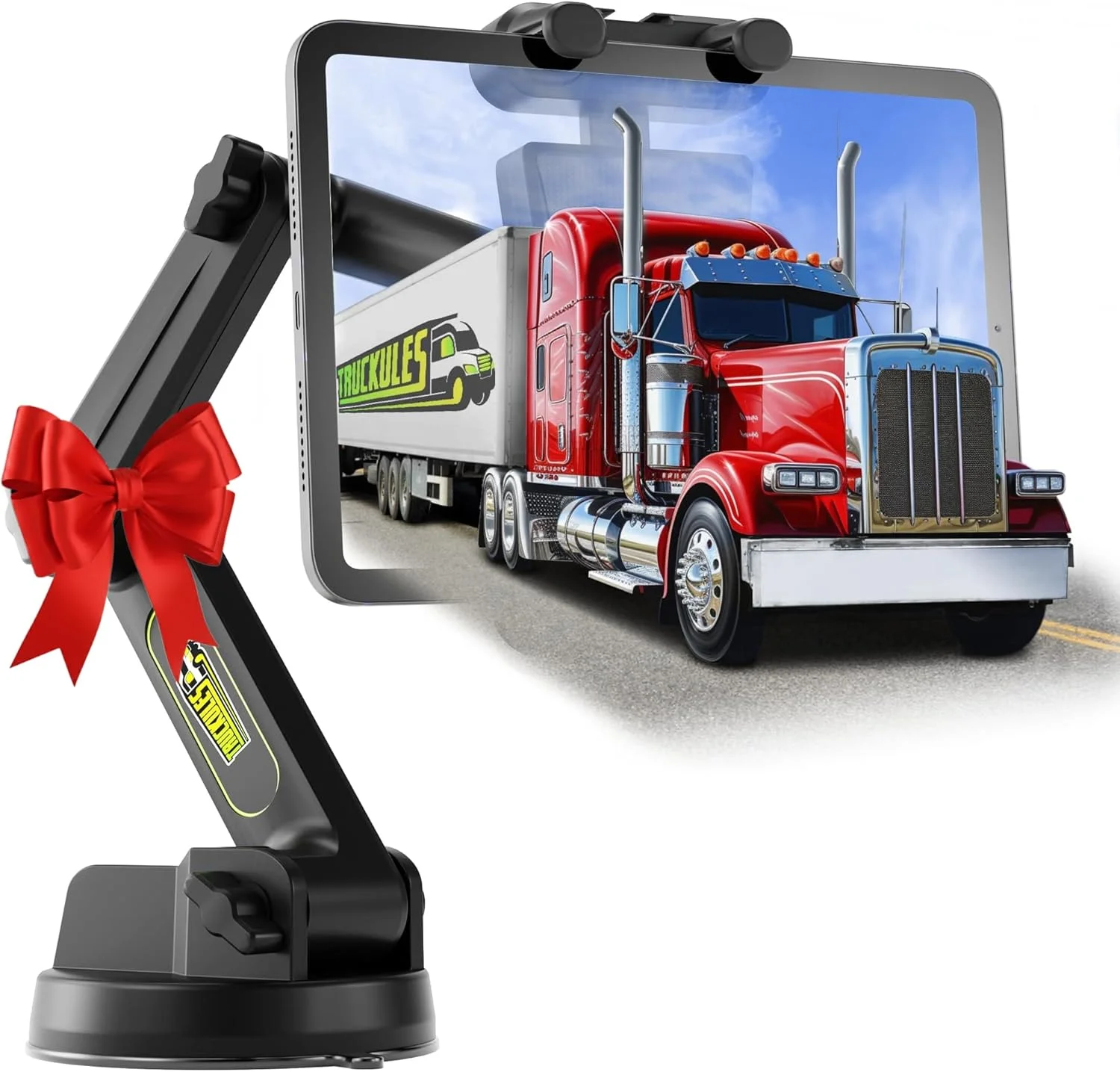 نگهدارنده تبلت برای کامیون - پایه تبلت آیپد برای کامیون، مکنده فوق العاده قوی، بازوی بلند 42 سانتی متری و پایدار، نگهدارنده دستگاه و آیپد برای داشبورد، شیشه جلو و پنجره - مناسب برای کامیون های بزرگ