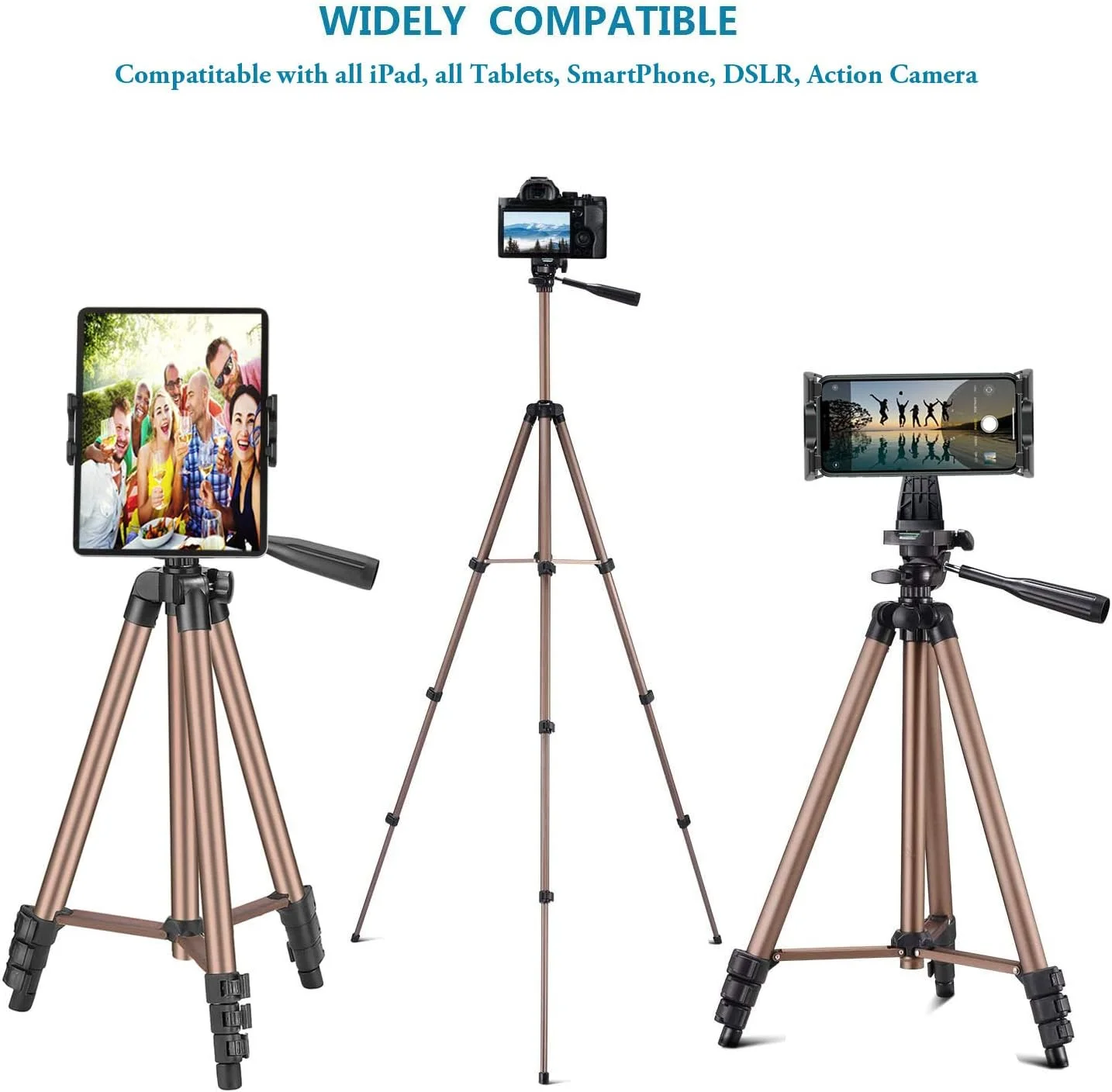 پایه سه پایه آیپد، نگهدارنده تبلت و گوشی یونیورسال 51 اینچی سبک وزن با ریموت بلوتوث برای آیپد پرو 12.9 11 10.5، آیپد ایر مینی، سرفیس تب، گلکسی تب و آیفون و تبلت 3.5 تا 13.5 اینچی - شامپاین پایه سه پایه آیپد، نگهدارنده تبلت و گوشی یونیورسال 51 اینچی سبک وزن با ریموت بلوتوث برای آیپد پرو 12.9 11 10.5، آیپد ایر مینی، سرفیس تب، گلکسی تب و آیفون و تبلت 3.5 تا 13.5 اینچی - شامپاین