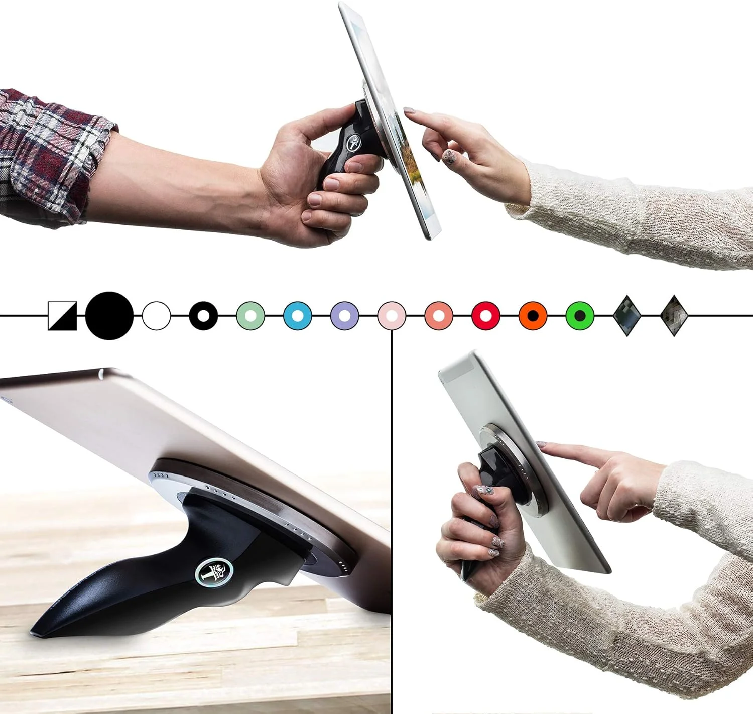 پایه تبلت یونیورسال برای میز، لپ، بالش، تخت و دسته تبلت، سازگار با موبایل، آیپد، سامسونگ و اکثر تبلت های دیگر، ساخت ایالات متحده آمریکا (مشکی/مشکی) پایه تبلت یونیورسال برای میز، لپ، بالش، تخت و دسته تبلت، سازگار با موبایل، آیپد، سامسونگ و اکثر تبلت های دیگر، ساخت ایالات متحده آمریکا (مشکی/مشکی)