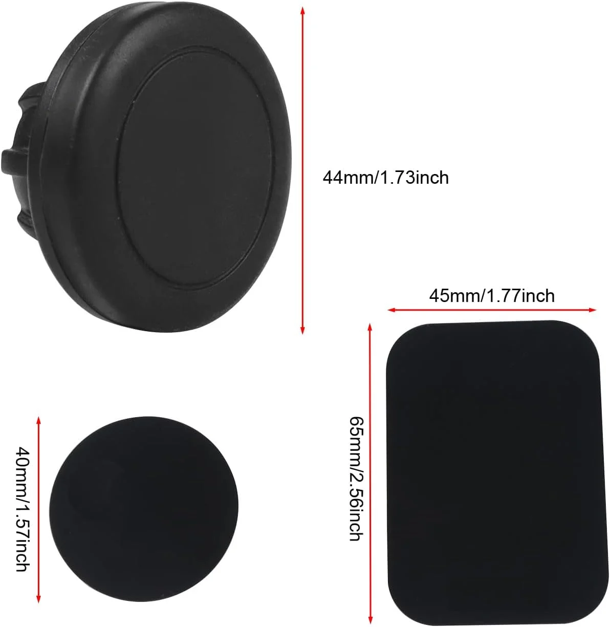 پک دو عددی نگهدارنده مغناطیسی گوشی موبایل، آهنربا و صفحه فلزی با پایه جایگزین سوکت توپی 17 میلی‌متری برای پایه گوشی هوشمند خودرو، دریچه هوا، شیشه جلو داشبورد، بدون نیاز به قاب چسبی