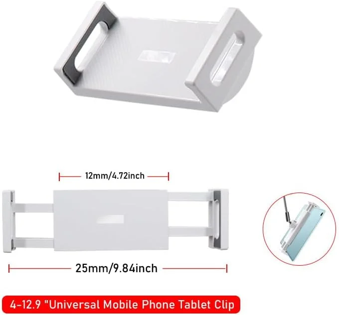 بسته 2 عددی پایه نگهدارنده تبلت گیره ای با مفصل توپی 17 میلی متری برای آیپد پرو ایر مینی گلکسی تب 7-12.9 اینچی، مناسب برای پایه رومیزی و بازویی
