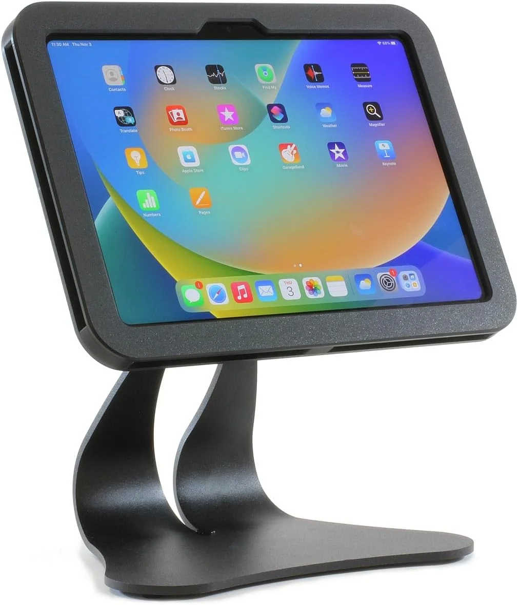 پایه استیل ضد سرقت و محفظه امنیتی Thought Out EnCloz - مشکی - ساخت آمریکا - سازگار با اپل آیپد (A16)، 10.9 (نسل 10)