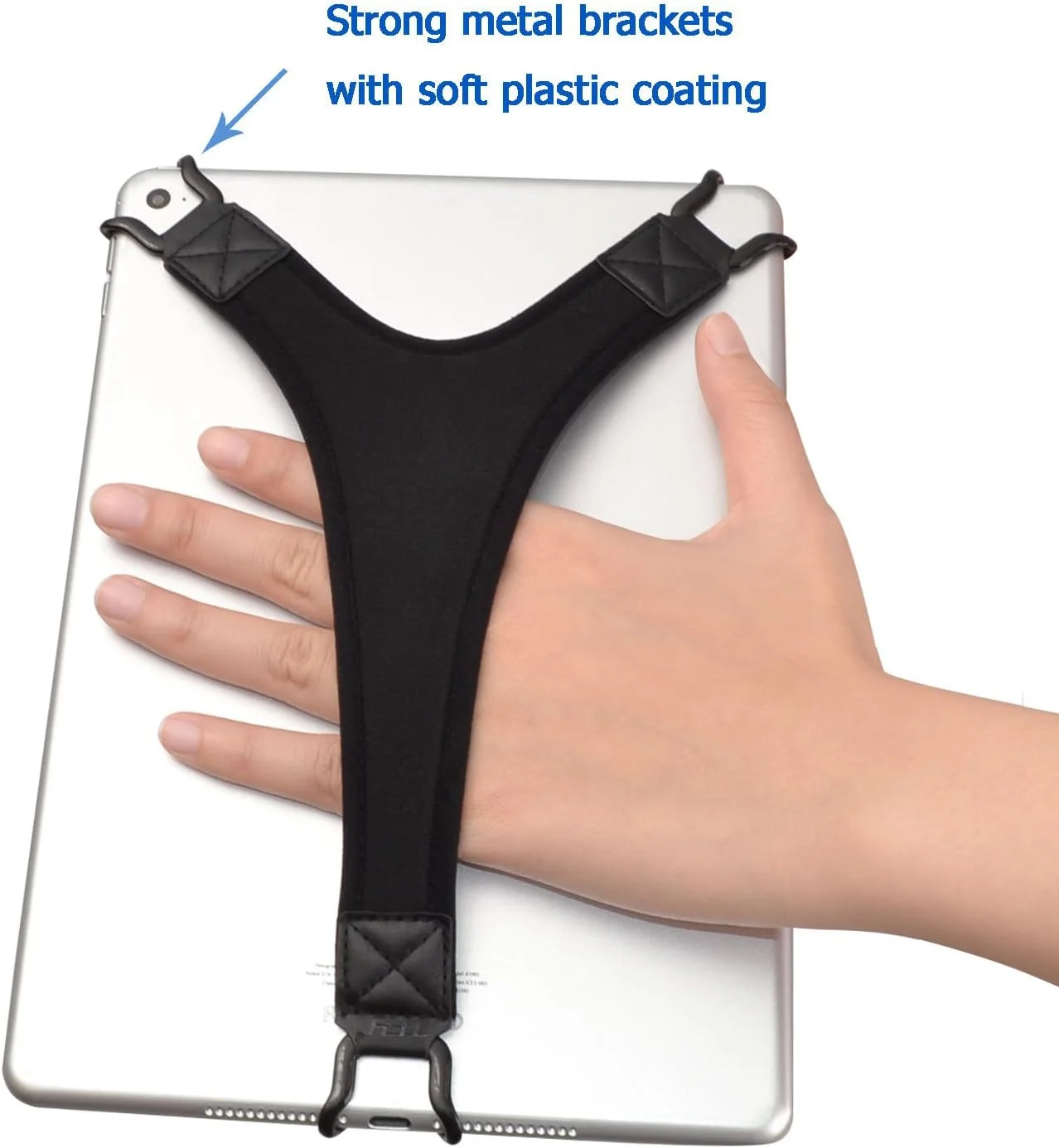 نگهدارنده بند دستی ایمن انگشتی برای تبلت ها - سازگار با آیپد ایر/آیپد پرو 9.7 اینچی / سامسونگ گلکسی تب 10.1 اینچی / تب اس 10.5 (مشکی)