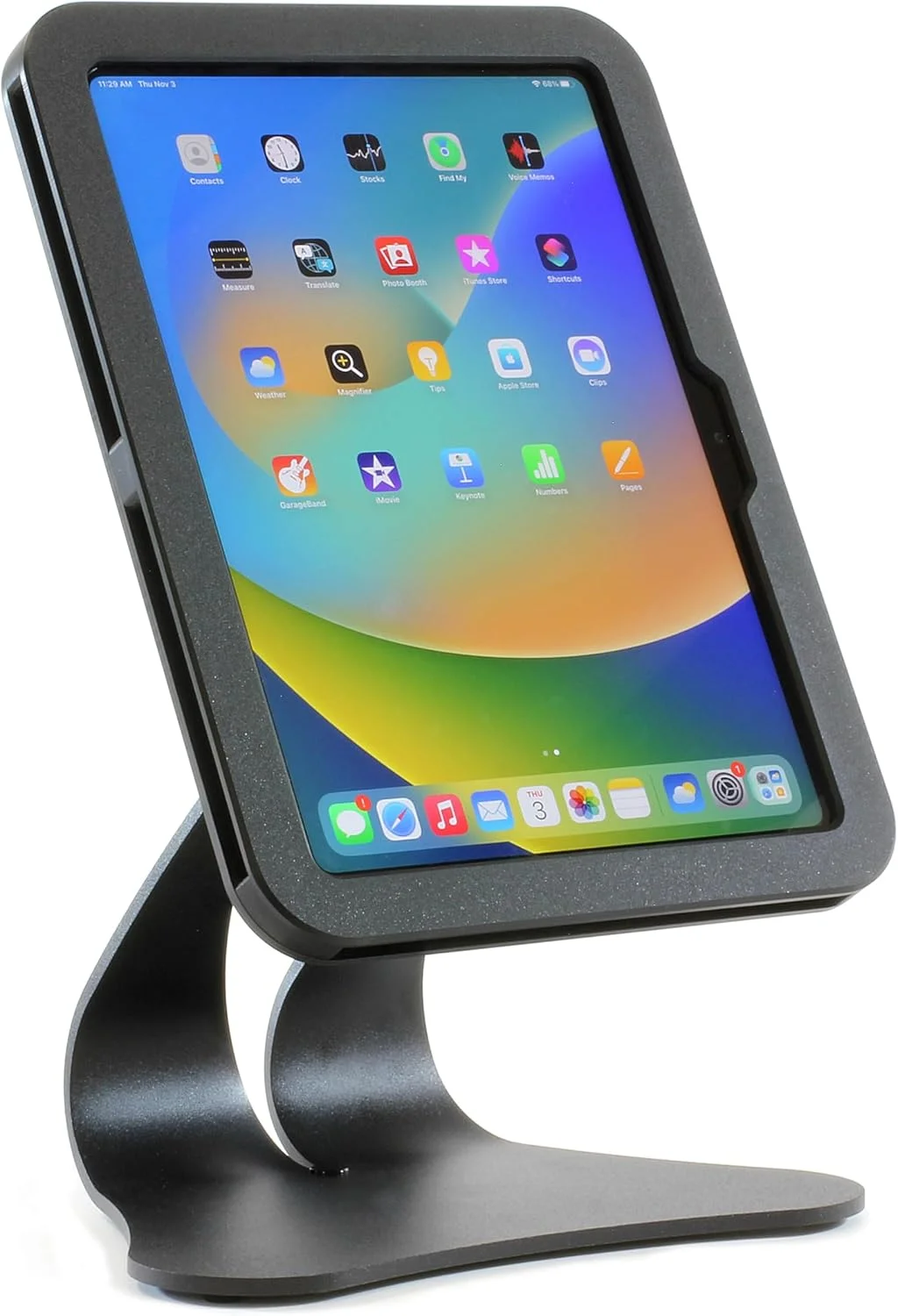 پایه استیل ضد سرقت و محفظه امنیتی Thought Out EnCloz - مشکی - ساخت آمریکا - سازگار با اپل آیپد (A16)، 10.9 (نسل 10)