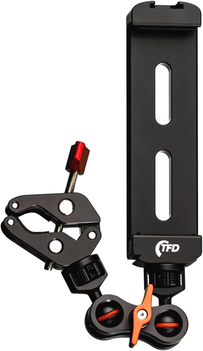 TFD Tablet Mount (5” to 10” Wide Fit) - Fits All Major Brands - Compatible with Ipad, Samsung, Google, & Other Standard Tablets | Tablet Holder for Truck, Cycling, Treadmill for Home, Work & The Road