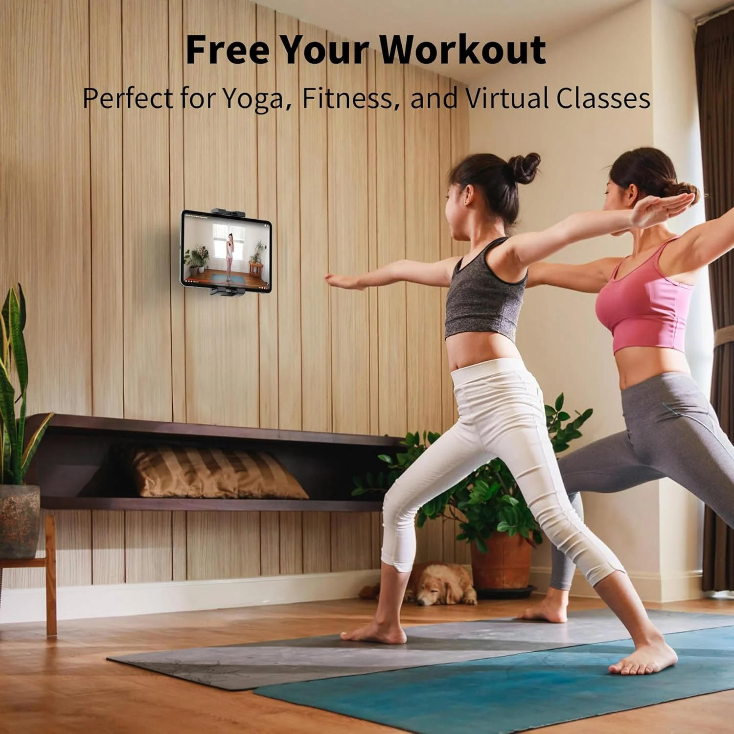 پایه دیواری تبلت با قابلیت چرخش 360 درجه، سازگار با تبلت های 4.7 تا 12.9 اینچی شامل تلفن ها، آیپد پرو/مینی/ایر، سامسونگ، کیندل، گلکسی تب - ایده آل برای باشگاه، آشپزخانه، استفاده در محل کار