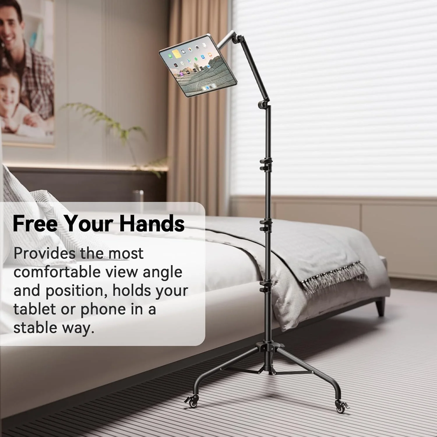 پایه رومیزی چرخ دار تبلت، سه پایه نگهدارنده تبلت برای رینگ لایت/آیپد/تلفن/میکروفون/دوربین DSLR، پیچ 1/4'' 3/8'' 5/8''، سر توپی، بازوی مفصلی جداشدنی 3 قسمتی پایه رومیزی چرخ دار تبلت، سه پایه نگهدارنده تبلت برای رینگ لایت/آیپد/تلفن/میکروفون/دوربین DSLR، پیچ 1/4'' 3/8'' 5/8''، سر توپی، بازوی مفصلی جداشدنی 3 قسمتی