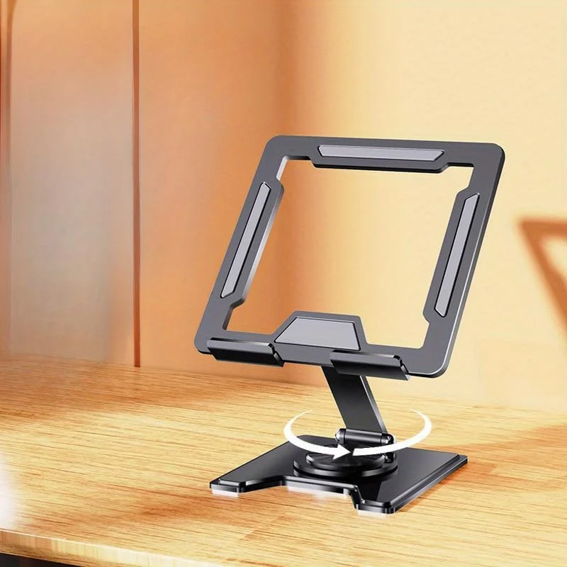 پایه تبلت و موبایل - پایه تبلت ماشین آلات فولاد کربنی - تاشو چرخشی - براکت خنک کننده (مشکی فضایی)