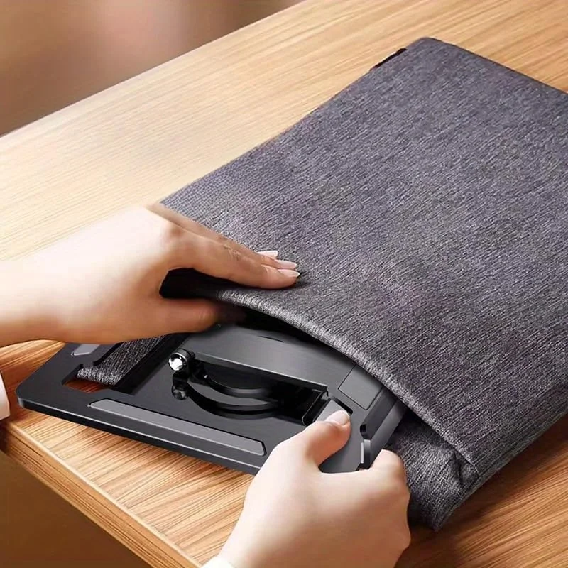 پایه تبلت و موبایل - پایه تبلت ماشین آلات فولاد کربنی - تاشو چرخشی - براکت خنک کننده (مشکی فضایی)