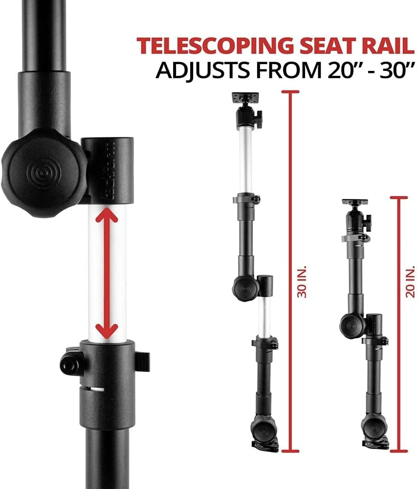 پایه تبلت سنگین کامیون Tackform | پایه ریلی صندلی تلسکوپی 50 تا 76 سانتی متری | مناسب برای اکثر کامیون ها و وسایل نقلیه با پیچ کف قابل دسترس