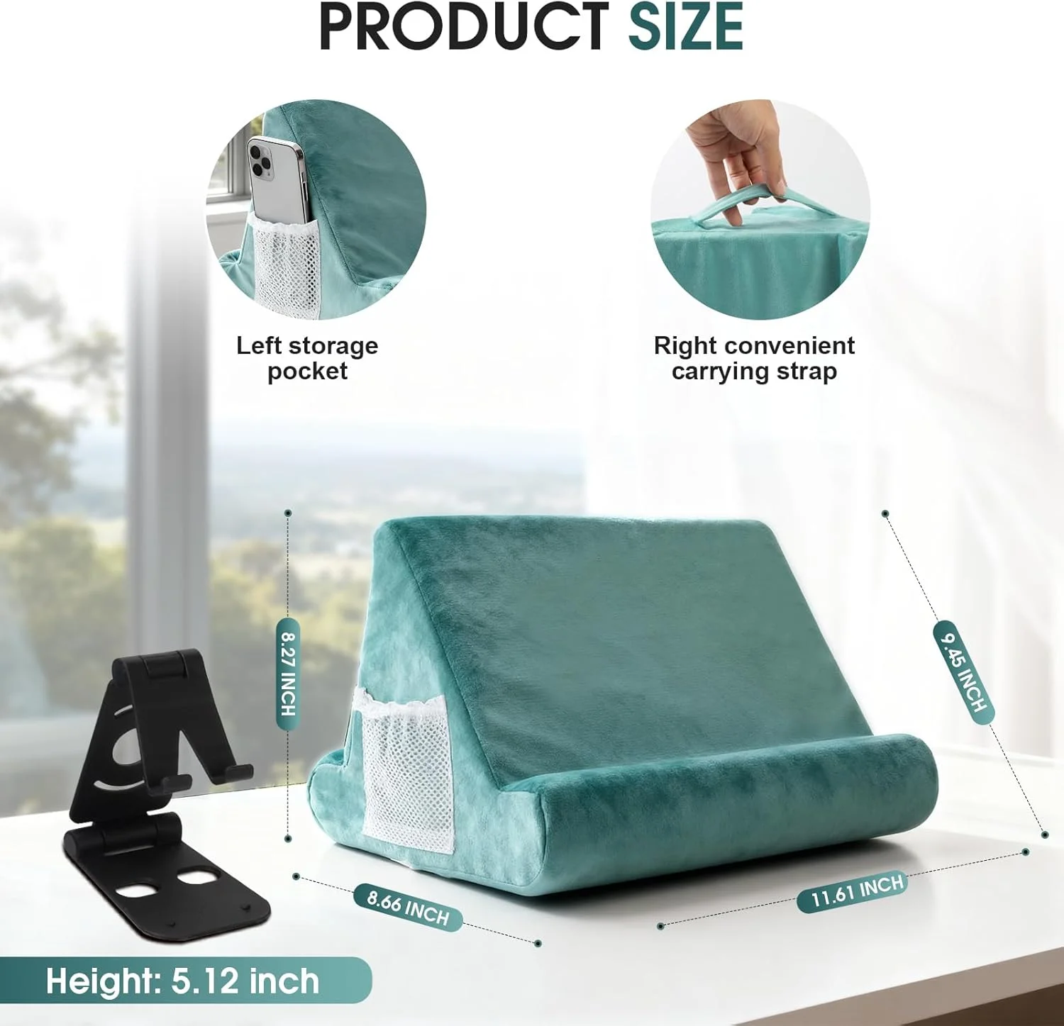 پایه تبلت چند زاویه ای با بالشتک نرم و جیب توری - نگهدارنده جهانی تلفن و تبلت برای روی پا، زانو، مبل و تخت (آبی روشن) پایه تبلت چند زاویه ای با بالشتک نرم و جیب توری - نگهدارنده جهانی تلفن و تبلت برای روی پا، زانو، مبل و تخت (آبی روشن)