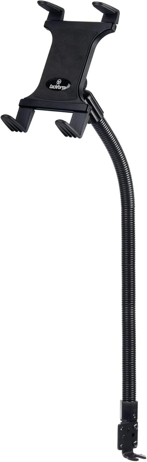 پایه تبلت Tackform برای خودرو و کامیون [پایه ELD] میله آلومینیومی 22 اینچی گردن غازی، نگهدارنده ریل صندلی برای تاکسی، ون، وسیله نقلیه، نیمه تریلر و غیره. سازگار با آیپد، گلکسی، سرفیس و غیره.