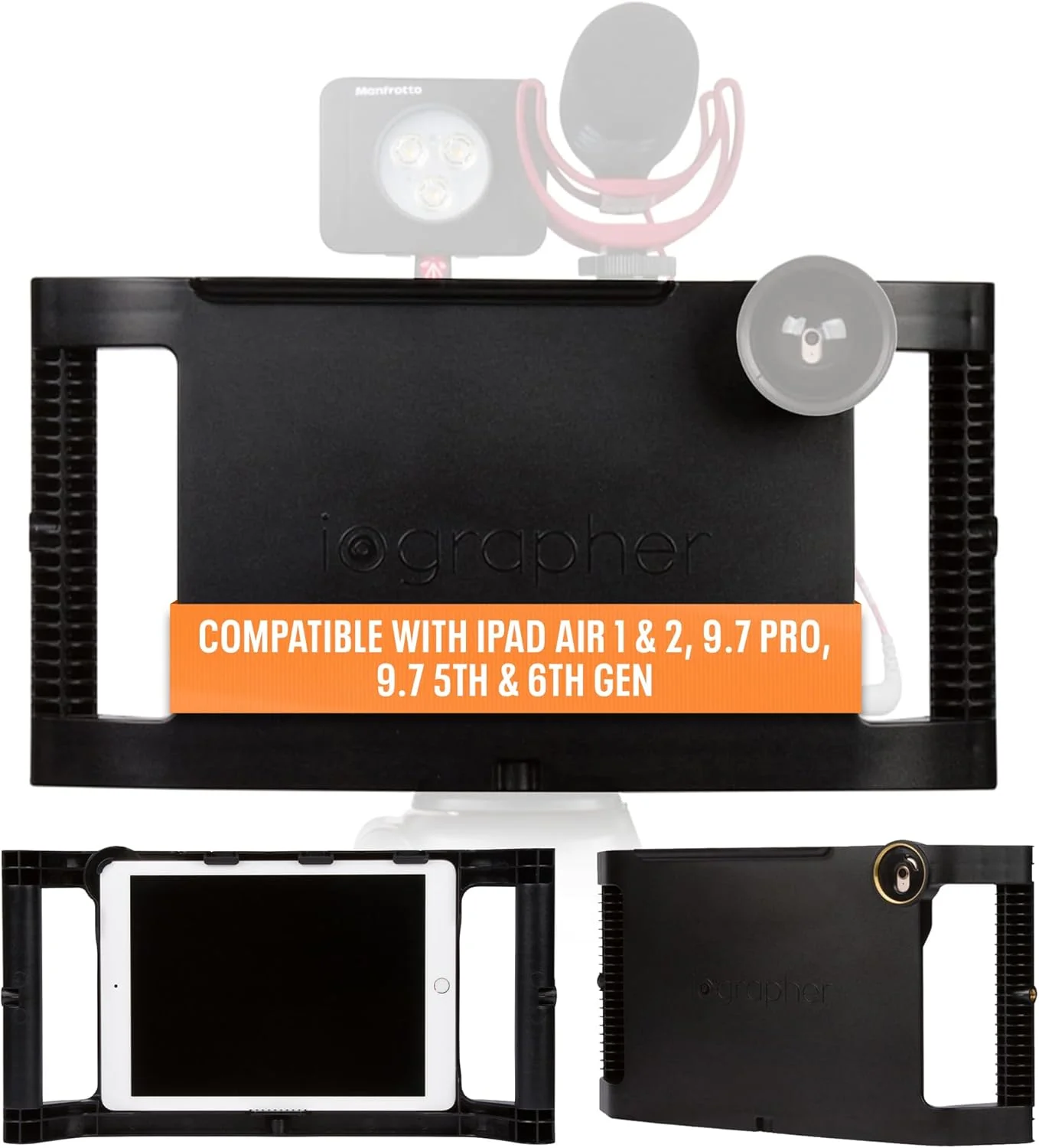محفظه فیلمبرداری iOgrapher برای آیپد 9.7 اینچی - مناسب برای آیپد ایر 1 و 2، آیپد پرو 9.7 اینچی، نسل 5 و 6