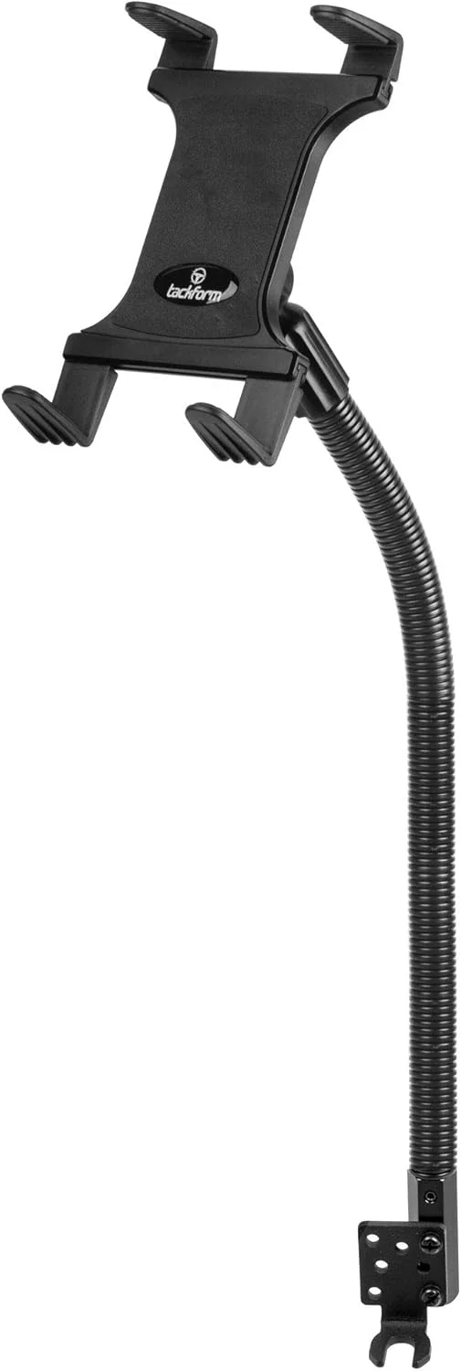 پایه تبلت Tackform برای خودرو و کامیون [پایه ELD] میله آلومینیومی 22 اینچی گردن غازی نگهدارنده ریل صندلی برای تاکسی، ون، وسیله نقلیه، نیمه و غیره. سازگار با آیپد، گلکسی، سرفیس و غیره.