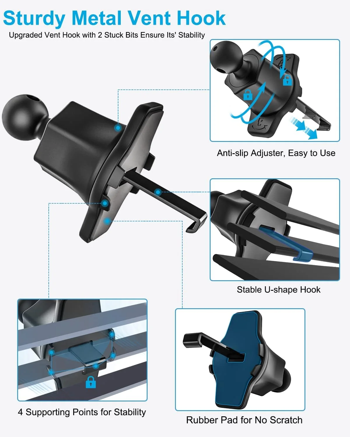 پایه تبلت دریچه کولر خودرو وولیی، نگهدارنده تبلت گیره ای دریچه هوا با گیره فلزی قابل تنظیم، سازگار با آیپد پرو/ایر/مینی، تبلت های گلکسی/زد فولد، آیفون، و تلفن های همراه و تبلت های 4.7-13 اینچی پایه تبلت دریچه کولر خودرو وولیی، نگهدارنده تبلت گیره ای دریچه هوا با گیره فلزی قابل تنظیم، سازگار با آیپد پرو/ایر/مینی، تبلت های گلکسی/زد فولد، آیفون، و تلفن های همراه و تبلت های 4.7-13 اینچی