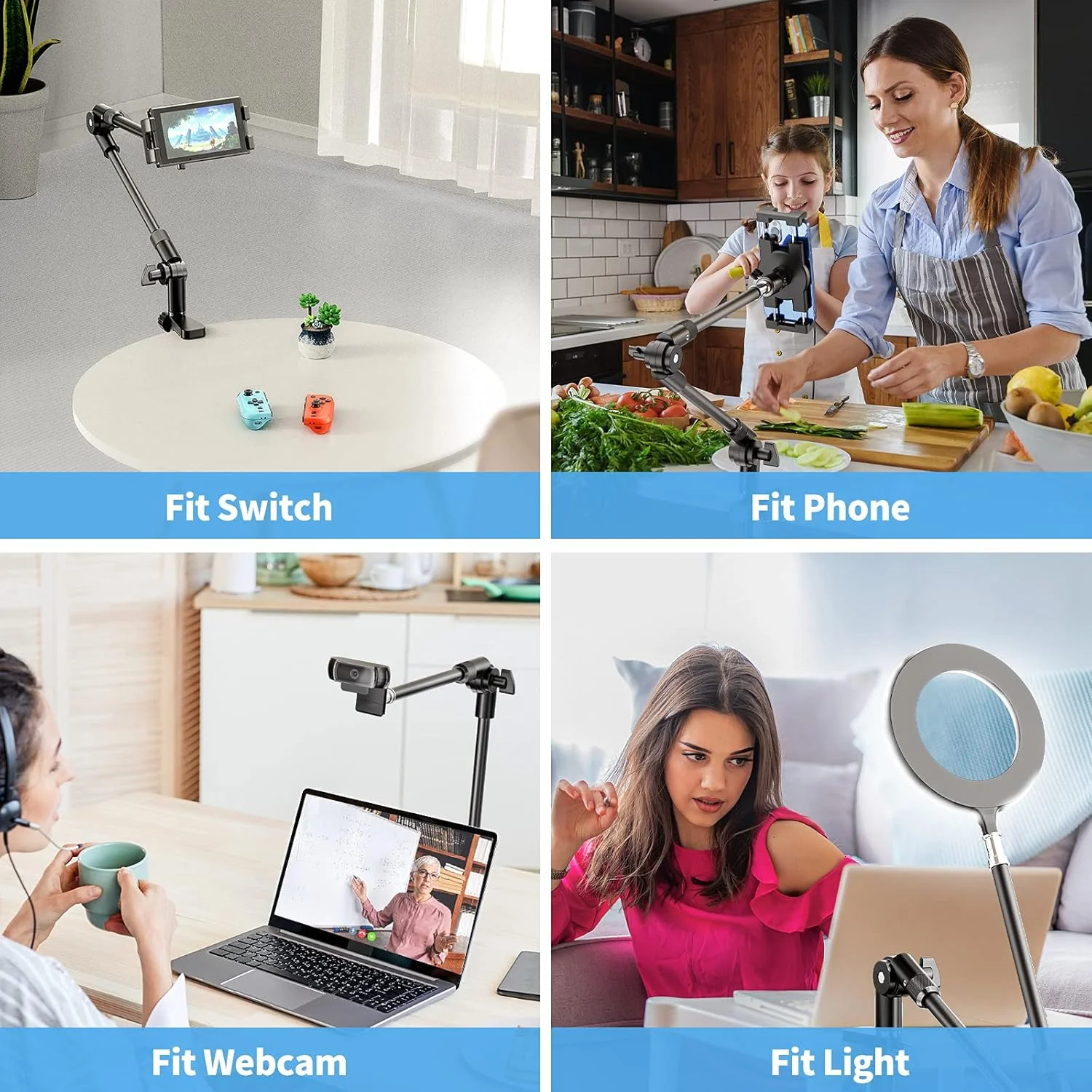 پایه نگهدارنده تبلت KDD، پایه قابل تنظیم آیپد و تلفن، پایه دوربین وب کم بازوی بلند 27 اینچی، مناسب برای دستگاه های 4.7 تا 12.9 اینچی، آیپد پرو 12.9 ایر مینی، تب های گلکسی، سوییچ، آیفون پایه نگهدارنده تبلت KDD، پایه قابل تنظیم آیپد و تلفن، پایه دوربین وب کم بازوی بلند 27 اینچی، مناسب برای دستگاه های 4.7 تا 12.9 اینچی، آیپد پرو 12.9 ایر مینی، تب های گلکسی، سوییچ، آیفون