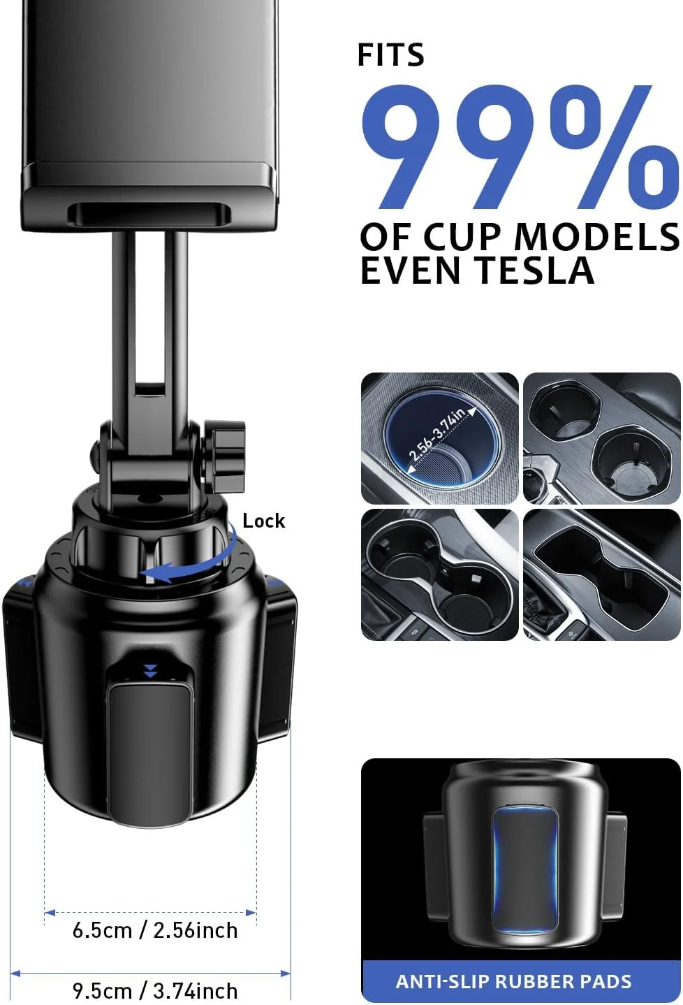 پایه تبلت برای جا لیوانی خودرو: پایه نگهدارنده تبلت با قابلیت تنظیم ارتفاع، سازگار با تلفن های همراه و تبلت های 4.7 تا 16.1 اینچی، مناسب برای لوازم جانبی سفر راننده پایه تبلت برای جا لیوانی خودرو: پایه نگهدارنده تبلت با قابلیت تنظیم ارتفاع، سازگار با تلفن های همراه و تبلت های 4.7 تا 16.1 اینچی، مناسب برای لوازم جانبی سفر راننده