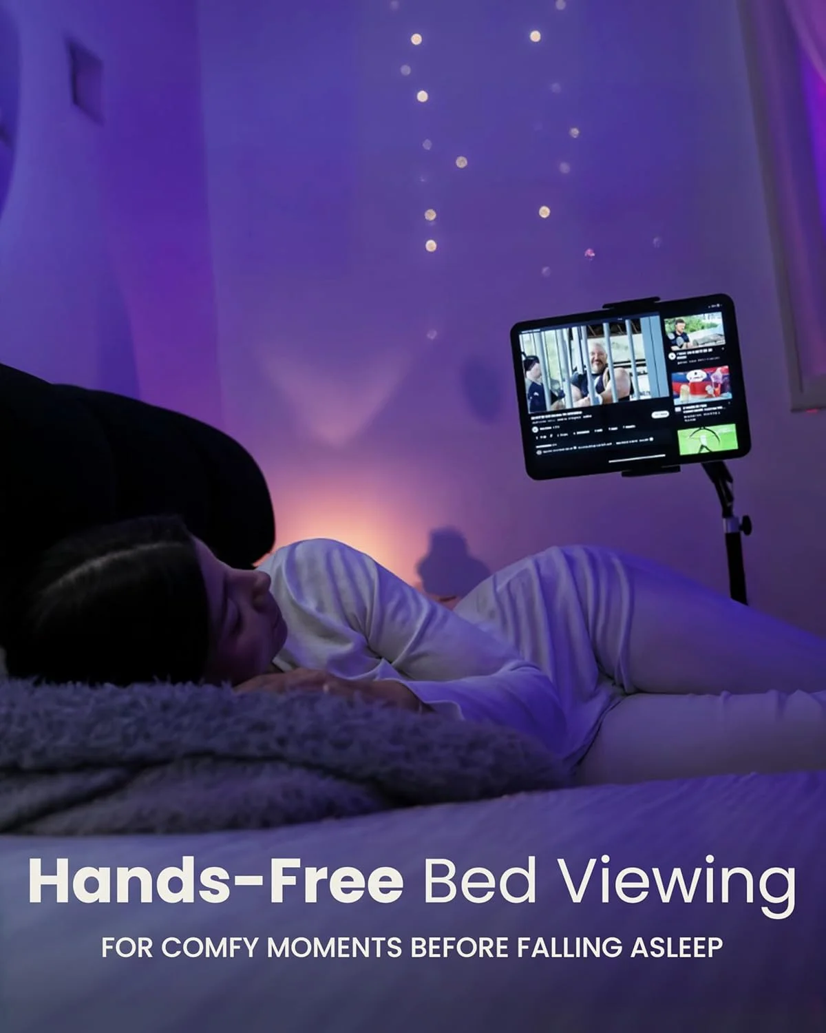 پایه نگهدارنده تبلت 2 در 1، قابل استفاده روی زمین و میز - پایه پایدار 3.6 کیلوگرمی با بازوی کشویی برای تخت، مبل یا میز، سازگار با آیپد، گلکسی تب، سرفیس پرو، تلفن و کتابخوان الکترونیکی (4.7 تا 12.9 اینچ)