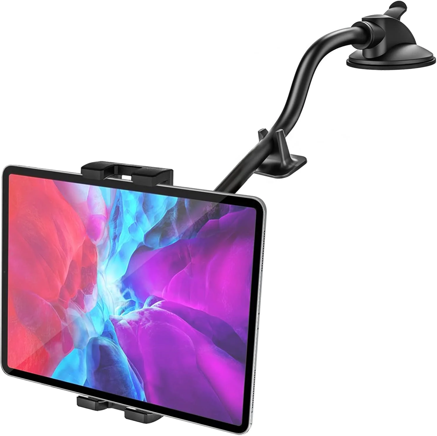 نگهدارنده تبلت وولیی برای خودرو، پایه داشبوردی بازوی بلند [سیلیکون ضد لرزش] با مکنده و تثبیت کننده ضد لرزش، مناسب برای آیپد پرو ایر مینی، گلکسی تب/زد فولد، آیفون، دستگاه های 4.7-11 اینچی