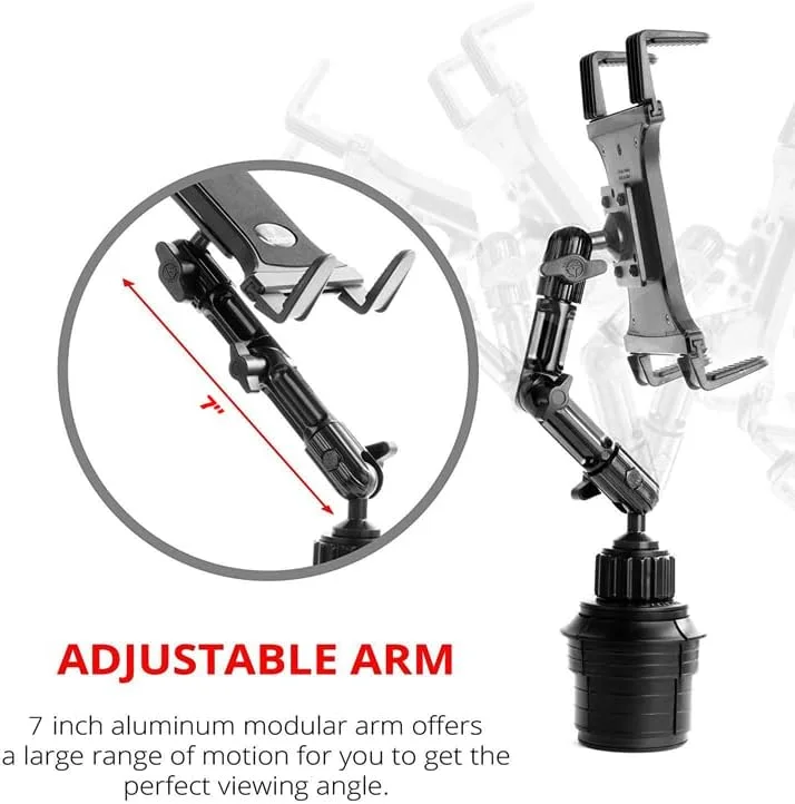 پایه نگهدارنده تبلت تاکفرم برای خودرو یا کامیون [سری Enduro] پایه سنگین ELD - بازوی آلومینیومی سه طرفه قابل تنظیم با نگهدارنده تبلت فنری جهانی