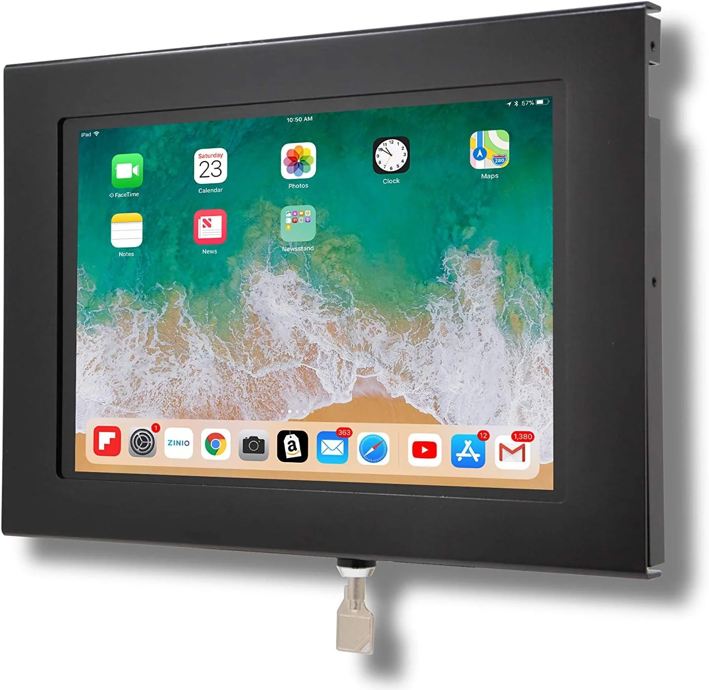 محفظه فلزی قفل‌دار امنیتی TABcare برای Apple iPad 10 10.9 اینچی 2022 و iPad 11 اینچی 2025 A16 مناسب کیوسک، POS، فروشگاه، نمایش ویترینی (مشکی)