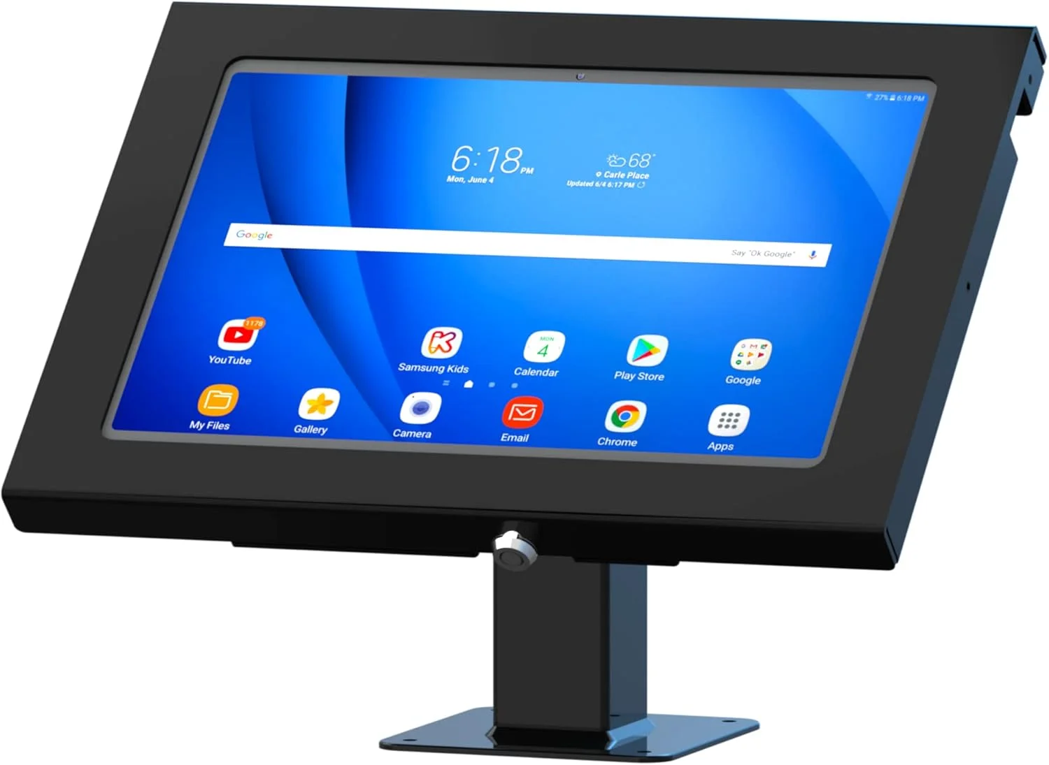 محفظه فلزی ضد سرقت TABcare برای گلکسی TAB A9+ 11 اینچ با پایه چرخان 360 درجه و شیب 180 درجه (مشکی)