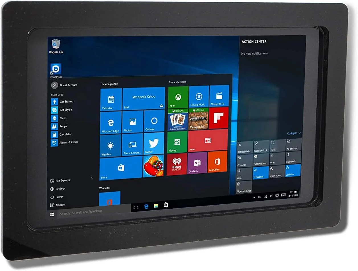 محفظه اکریلیک ضد سرقت VESA تبلت مایکروسافت Surface Pro 3 4 5 6 7 به همراه پایه دیواری رایگان (Surface Pro 3/4/5/6/7, مشکی)