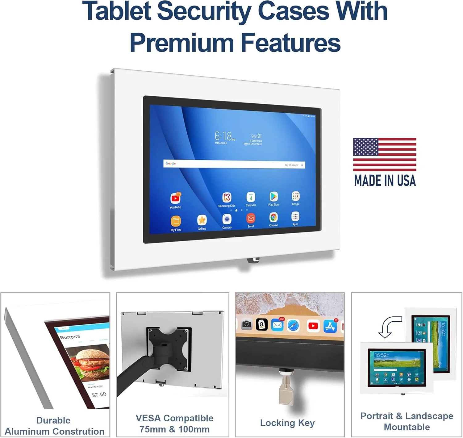 محفظه فلزی ضد سرقت قفلدار TABcare برای تبلت سامسونگ گلکسی TAB S5e S6 10.5 اینچی مناسب کیوسک، POS، فروشگاه، نمایش ویترین، سیستم حضور و غیاب (TAB S5e/S6 10.5، مشکی) محفظه فلزی ضد سرقت قفلدار TABcare برای تبلت سامسونگ گلکسی TAB S5e S6 10.5 اینچی مناسب کیوسک، POS، فروشگاه، نمایش ویترین، سیستم حضور و غیاب (TAB S5e/S6 10.5، مشکی)