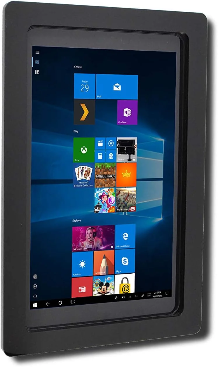 محفظه اکریلیک ضد سرقت VESA تبلت مایکروسافت Surface Pro 3 4 5 6 7 به همراه پایه دیواری رایگان (Surface Pro 3/4/5/6/7, مشکی)