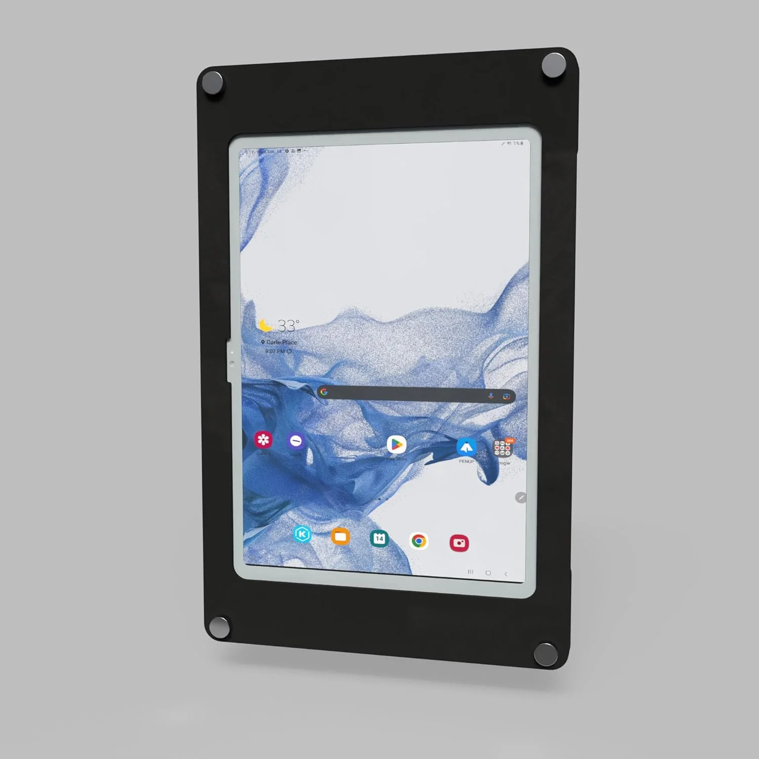 پایه دیواری اکرلیک شناور بدون قاب TABcare با بست فلزی برای تبلت سامسونگ گلکسی TAB S7/S8/S9/S11 11 و TAB S9/S10 FE 10.9 (مشکی)