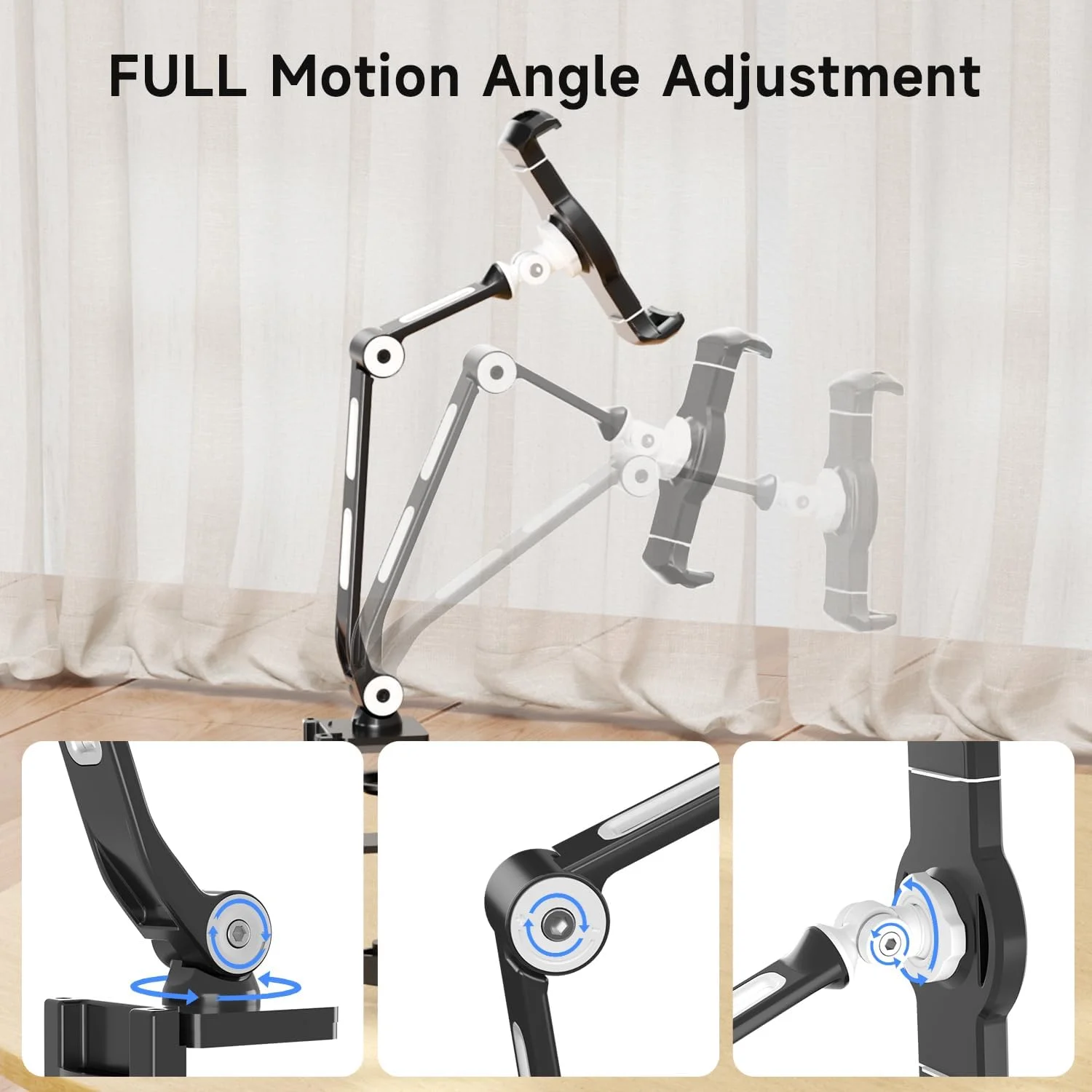 پایه نگهدارنده رومیزی گوشی موبایل آلیاژ آلومینیوم Suptek با قابلیت چرخش 360 درجه، پایه و نگهدارنده تبلت قابل تنظیم برای آیپد، آیفون، سامسونگ، ایسوس و سایر دستگاه های 4.7 تا 11 اینچی، مناسب برای تخت، آشپزخانه، دفتر (YF208B) پایه نگهدارنده رومیزی گوشی موبایل آلیاژ آلومینیوم Suptek با قابلیت چرخش 360 درجه، پایه و نگهدارنده تبلت قابل تنظیم برای آیپد، آیفون، سامسونگ، ایسوس و سایر دستگاه های 4.7 تا 11 اینچی، مناسب برای تخت، آشپزخانه، دفتر (YF208B)