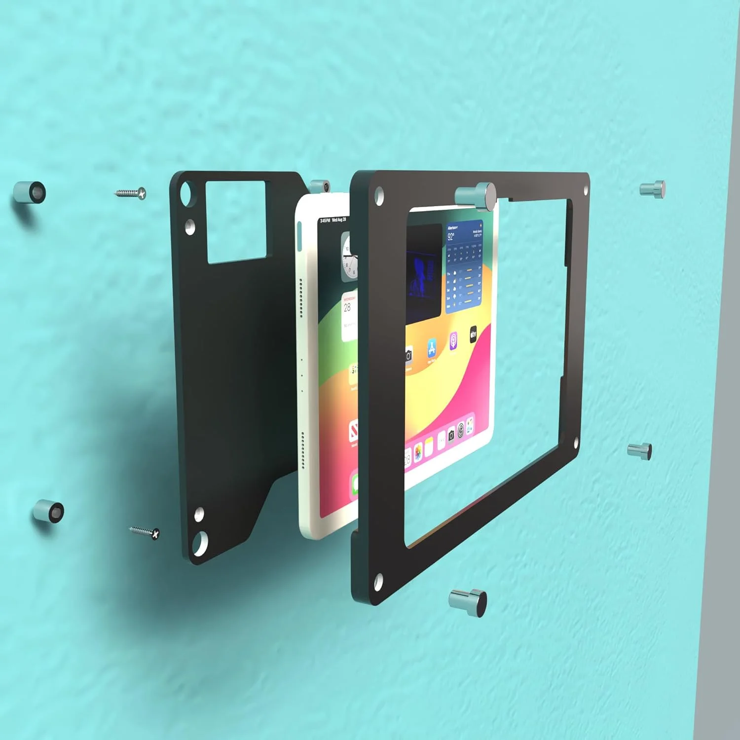 پایه دیواری اکرلیک شناور بدون قاب TABcare با بست فلزی برای تبلت سامسونگ گلکسی TAB S7/S8/S9/S11 11 و TAB S9/S10 FE 10.9 (مشکی)