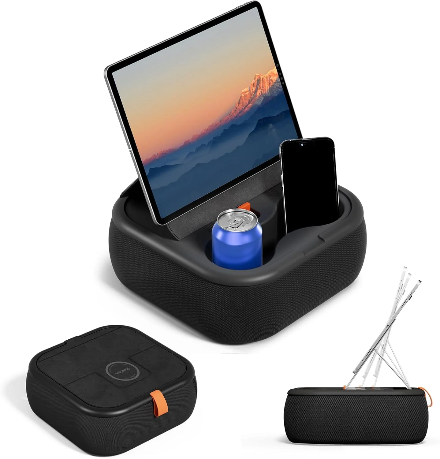پایه نگهدارنده تبلت مغناطیسی، بالشتک تبلت با دو حلقه مغناطیسی، سازگار با تلفن های 4 تا 13 اینچی، تبلت ها، کتابخوان های الکترونیکی، پایه بالشتکی راحت برای لپ، میز، تخت، مشکی پایه نگهدارنده تبلت مغناطیسی، بالشتک تبلت با دو حلقه مغناطیسی، سازگار با تلفن های 4 تا 13 اینچی، تبلت ها، کتابخوان های الکترونیکی، پایه بالشتکی راحت برای لپ، میز، تخت، مشکی