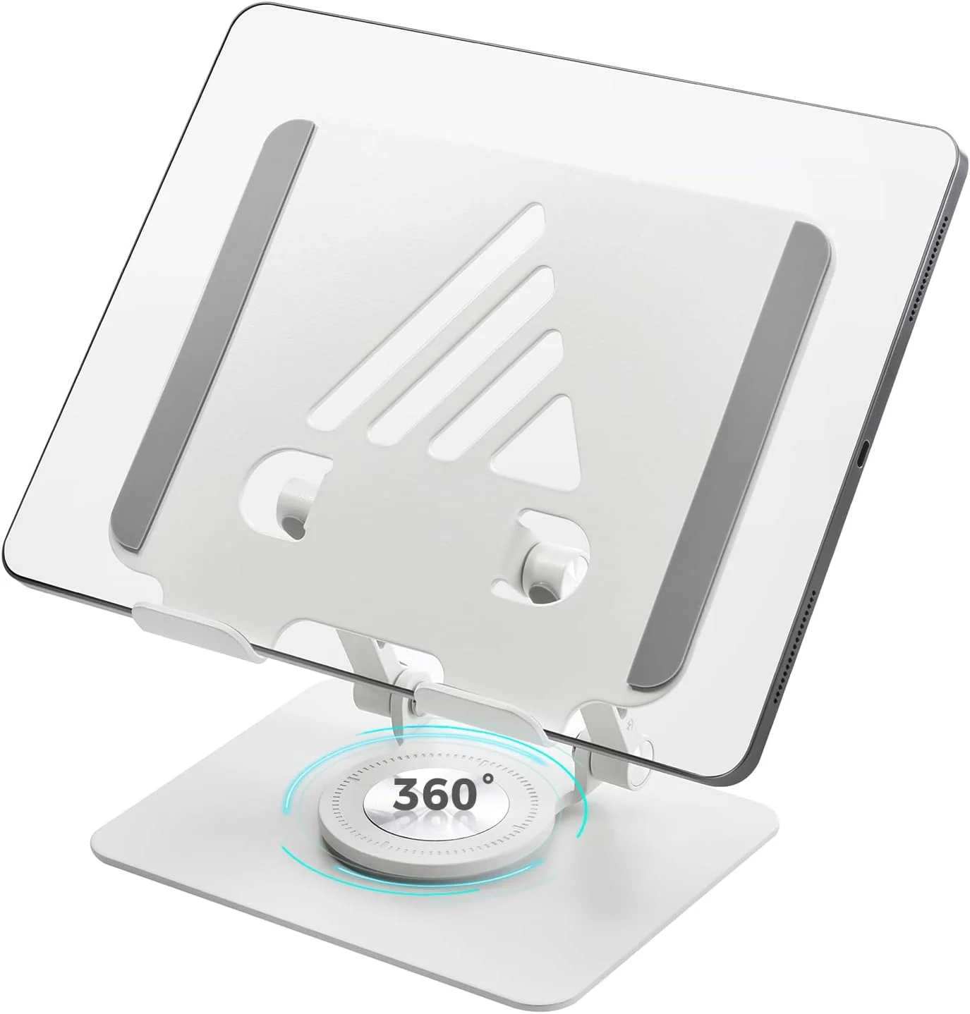 پایه تبلت برای میز، پایه مانیتور قابل تنظیم با پایه چرخان 360 درجه، نگهدارنده پایه تبلت قابل حمل برای آیپد پرو، گلکسی تب، تلفن همراه (سفید) پایه تبلت برای میز، پایه مانیتور قابل تنظیم با پایه چرخان 360 درجه، نگهدارنده پایه تبلت قابل حمل برای آیپد پرو، گلکسی تب، تلفن همراه (سفید)