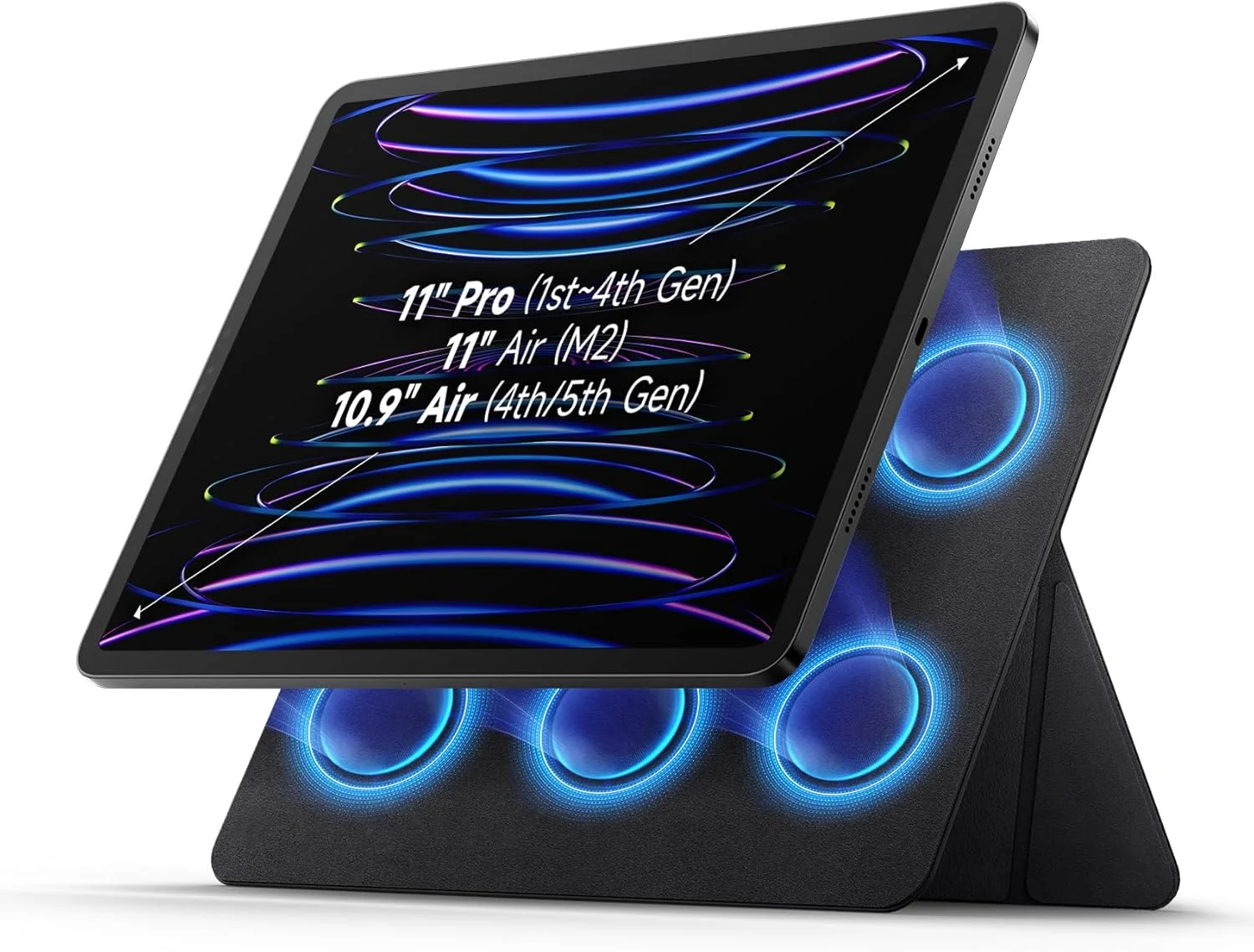 پایه مغناطیسی SURITCH سازگار با آیپد ایر 11 اینچی M2 (2024) و ایر 10.9 اینچی نسل 4-5 (2022/2020) و پرو 11 اینچی نسل 1-4 (2022/2021/2020/2018)، نگهدارنده قابل حمل سبک وزن، پایه تبلت باریک