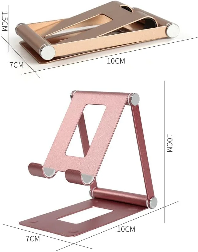 پایه تاشو فلزی نگهدارنده گوشی موبایل و تبلت (خاکستری) - یک عدد پایه تاشو فلزی نگهدارنده گوشی موبایل و تبلت (خاکستری) - یک عدد