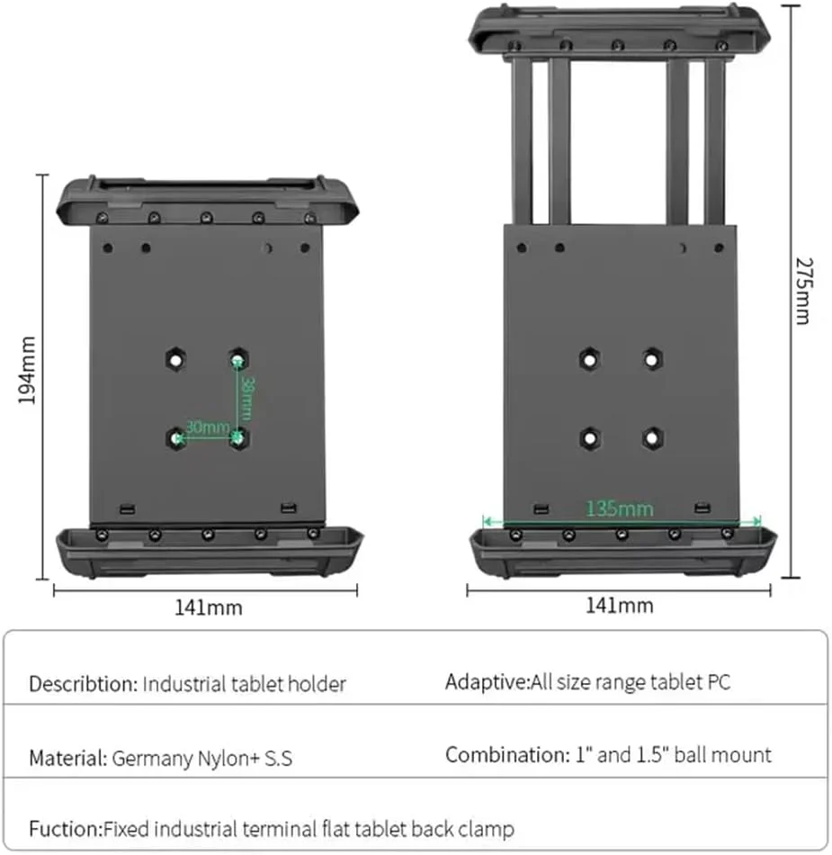 پایه تبلت صنعتی Strg برای تبلت های 7.0 تا 8.7 اینچی آیپد/آیپد مینی سامسونگ گلکسی، نگهدارنده تبلت سنگین، سازگار با پایه های توپی گرد سایز RAM B 1 اینچی و C 1.5 اینچی (پایه توپی شامل نمی شود) پایه تبلت صنعتی Strg برای تبلت های 7.0 تا 8.7 اینچی آیپد/آیپد مینی سامسونگ گلکسی، نگهدارنده تبلت سنگین، سازگار با پایه های توپی گرد سایز RAM B 1 اینچی و C 1.5 اینچی (پایه توپی شامل نمی شود)