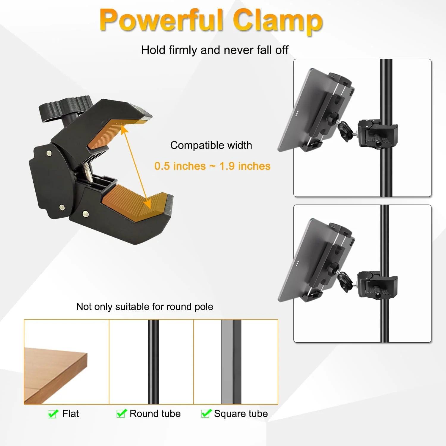 نگهدارنده تبلت برای پایه میکروفون/کالسکه/تردمیل/ویلچر/دوچرخه ثابت/دوچرخه ورزشی، پایه نگهدارنده آیپد با قابلیت چرخش 360 درجه و گیره قابل تنظیم برای تبلت ها و تلفن های هوشمند 4.7 تا 12.9 اینچی نگهدارنده تبلت برای پایه میکروفون/کالسکه/تردمیل/ویلچر/دوچرخه ثابت/دوچرخه ورزشی، پایه نگهدارنده آیپد با قابلیت چرخش 360 درجه و گیره قابل تنظیم برای تبلت ها و تلفن های هوشمند 4.7 تا 12.9 اینچی