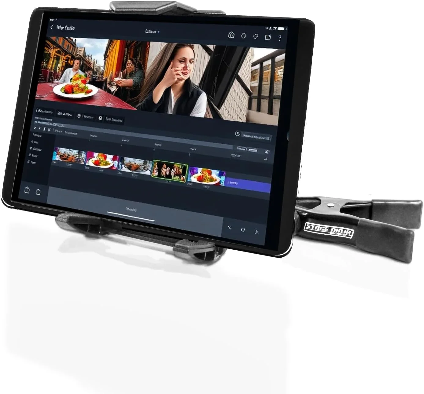 نگهدارنده گیره ای یونیورسال Ninja Clamps™ TAB-8-CB از Stage Ninja® - بازوی انعطاف پذیر 8 اینچی برای تبلت ها و تجهیزات جمع و جور