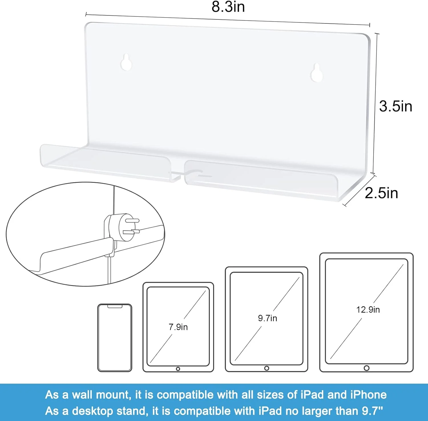 پایه و نگهدارنده تبلت 2 عددی، سازگار با آیپد، آیپد پرو، مینی، تلفن های هوشمند و کتابخوان های الکترونیکی