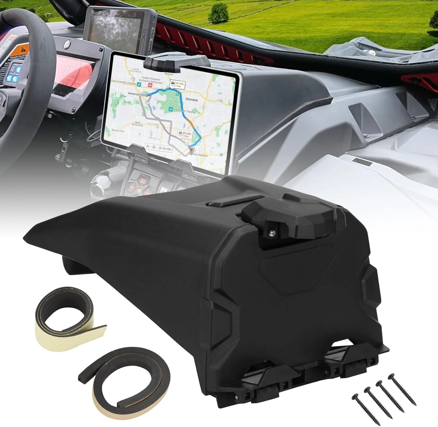 نگهدارنده تبلت X3 با جعبه ذخیره سازی - پایه تبلت GPS سازگار با تمام مدل های Can Am Maverick X3 سال 2017-2024، جایگزین OEM 715002874، لوازم جانبی X3 نگهدارنده تبلت X3 با جعبه ذخیره سازی - پایه تبلت GPS سازگار با تمام مدل های Can Am Maverick X3 سال 2017-2024، جایگزین OEM 715002874، لوازم جانبی X3