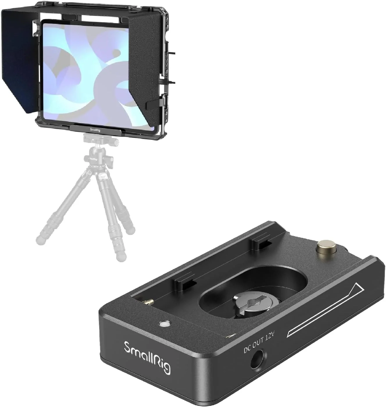 کیج فلزی یونیورسال اسمالریگ برای آیپد و صفحه آداپتور باتری NP-F لایت برای باتری سونی NP-F کیج فلزی یونیورسال اسمالریگ برای آیپد و صفحه آداپتور باتری NP-F لایت برای باتری سونی NP-F