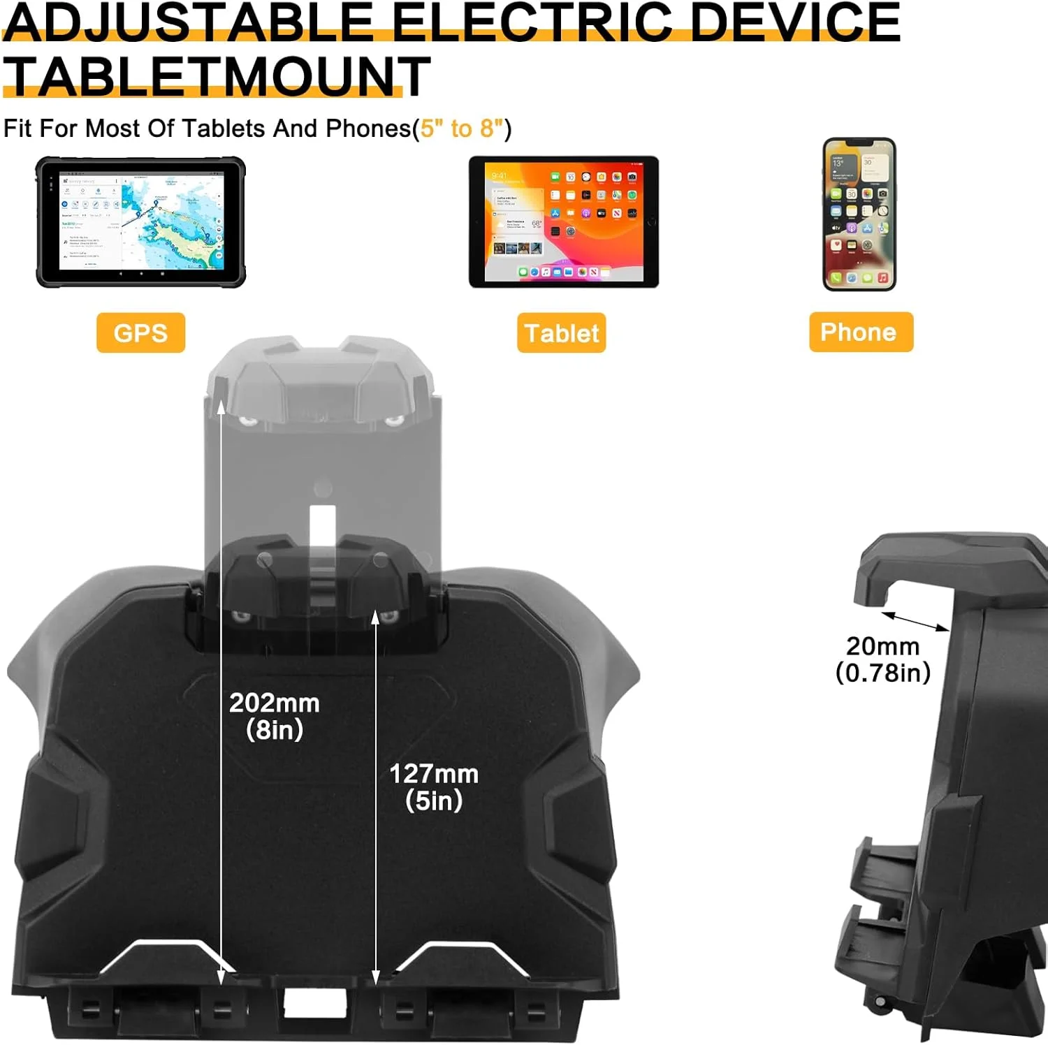 نگهدارنده تبلت X3 با جعبه ذخیره سازی - پایه تبلت GPS سازگار با تمام مدل های Can Am Maverick X3 سال 2017-2024، جایگزین OEM 715002874، لوازم جانبی X3